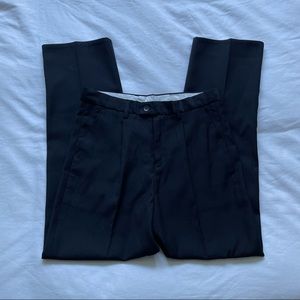 High rise straight trousers black